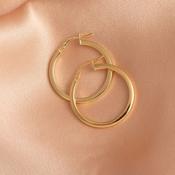 Box Hoop Earrings - 20mm | 18ct Gold