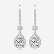 Bridal CZ Pear Drop Earrings | Sterling Silver image