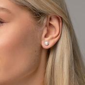 Bridesmaid Pearl &amp; CZ Earrings | Sterling Silver