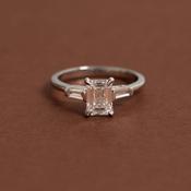 BROOKE 1.50ct | Emerald 3-Stone Lab Grown Diamond Engagement Ring in Platinum