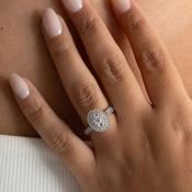 CALEB 0.75ct | Oval Halo Diamond Engagement Ring in 18ct White Gold