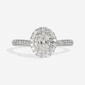 CAMILA 0.71ct | Oval Halo Natural Diamond Engagement Ring in 18ct White Gold image