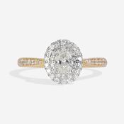 CAMILA 0.75ct | Oval Halo Natural Diamond Engagement Ring in 18ct Gold
