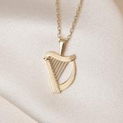 Celtic harp Necklace | 9ct Gold image