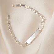 Charlie | 7" Sterling Silver Pattern Curb Id Bracelet