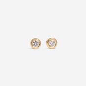 Circlet Rubover Natural Diamond Earrings | 18ct Gold image