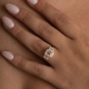 CLODAGH 2.50ct | Emerald Cut 3-Stone Lab Grown Diamond Engagement Ring in 18ct Gold