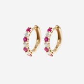 Crimson | Diamond and Ruby Huggies in 9ct Gold image