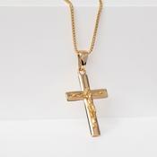 Curved Crucifix Necklace | 14ct Gold image