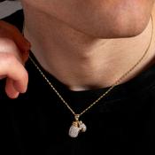 CZ Boxing Gloves Pendant | 9ct Gold image