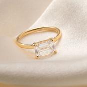 DOROTHY 2ct | Emerald Cut Lab Grown Diamond Engagement Ring in 18ct Gold image
