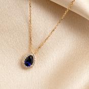 Drop of Colour Necklace Blue |  9ct Gold