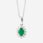 Entity Emerald &amp; Diamond Necklace | 18ct Gold