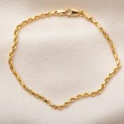Fisher Solid Rope Bracelet 2.3mm | 9ct Gold