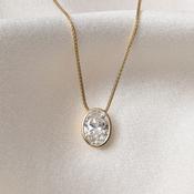 FREDA - 1.50ct | Oval Lab Grown Diamond Necklace in 9ct Gold