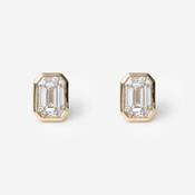 FREDA - 1ct | Emerald Cut Lab Grown Diamond Earrings in 9ct Gold image