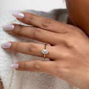 FREDA 1ct | Marquise Bezel Set Lab Grown Diamond Engagement Ring in 18ct Gold image