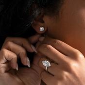 FREDA - 2ct | Round Lab Grown Diamond Earrings in 9ct White Gold image