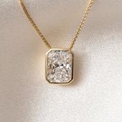 FREDA - 2ct | Radiant Lab Grown Diamond Necklace in 9ct Gold