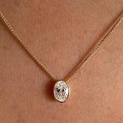 FREDA | Oval Lab Grown Diamond Necklace in 9ct Gold