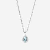 Gaiety | Aquamarine &amp; Diamond Necklace in 9ct White Gold