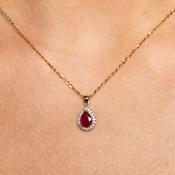 Gaiety | Ruby &amp; Diamond Necklace in 9ct Gold