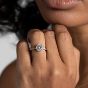 GEORGIA 1.35ct | Round Halo Lab Grown Diamond Engagement Ring in 18ct Gold image