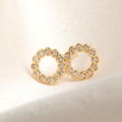 Golden Halo Natural Diamond Studs | 18ct Gold image