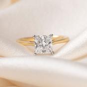 Grace 1.5ct | Princess Cut Solitaire Lab Grown Diamond Engagement Ring in 18ct Gold