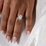 HEATHER 2ct | Oval Halo Lab Grown Diamond Engagement Ring in 18ct Gold image