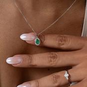 Imagine Diamond &amp; Emerald Necklace | 9ct White Gold image