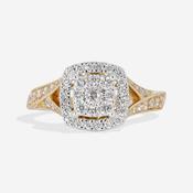 KATIE 0.50ct | Cushion Cluster Diamond Engagement Ring in 18ct Gold image