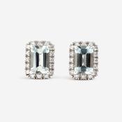 Lagoon | Aquamarine &amp; Diamond Earrings in 9ct White Gold image