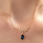 Laguna | London Blue Topaz and Diamond Necklace in 9ct Gold image