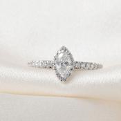 LEAH 0.70ct | Marquise Halo Diamond Engagement Ring in 18ct White Gold image