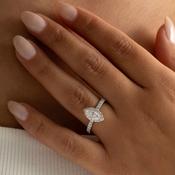 LEAH 1ct | Marquise Halo Natural Diamond Engagement Ring in 18ct White Gold image