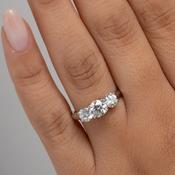 LEXI 1.25ct | Round 3-Stone Natural Diamond Engagement Ring in Platinum