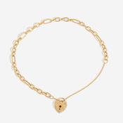 Lock of Love Heart Charm Bracelet | 9ct Gold image