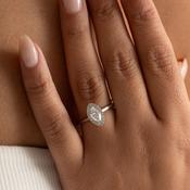 MARIA 0.70ct | Marquise Halo Natural Diamond Engagement Ring in Platinum image
