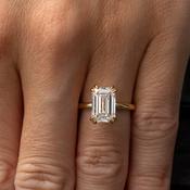 MELROSE 4ct | Emerald Cut Lab Grown Diamond Engagement Ring in 18ct Gold