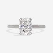 MIAMI 1.50ct | Oval Solitaire Lab Grown Diamond Engagement Ring in Platinum image