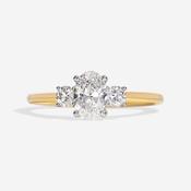 MUSE 0.70ct | Oval 3-Stone Lab Grown Diamond Engagement Ring in 18ct Gold image