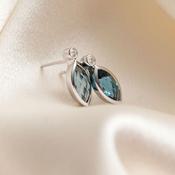 Navette | London Blue Topaz Earrings in 9ct Gold image