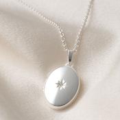 Nova Oval Locket Necklace | Sterling Silver