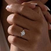 NYLA Pear 0.90ct |  3-Stone Natural Diamond Engagement Ring in 18ct Gold