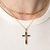 Onyx Crucifix  | 9ct Gold image