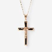 Onyx Crucifix  | 9ct Gold image