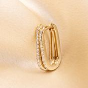 Paperclip CZ Huggies | 9ct Gold image