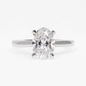 PARIS 2ct | Oval Solitaire Lab Grown Diamond Engagement Ring in Platinum