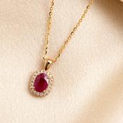 Passion | Ruby &amp; Diamond Necklace in 9ct Gold